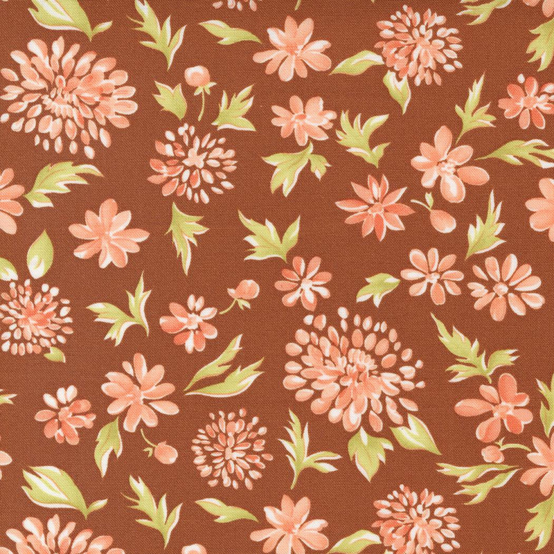 Cinnamon and Cream by Moda - Mums Floral Cinnamon 20451-12