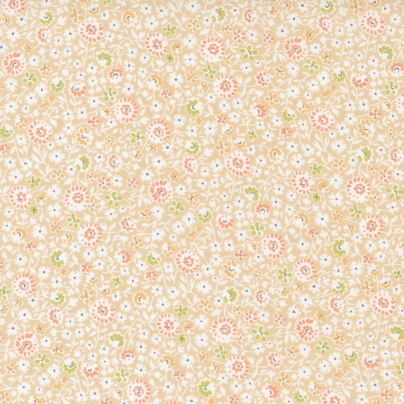 Cinnamon and Cream by Moda - Small Floral Blender Flax 20453-15