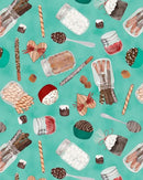 Cocoa Sweet - Wilmington Prints - Teal Sweet Treats - 3017-27673-713