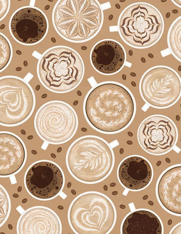 Coffee Life by Wilmington Prints -  Coffee Art All Over Latte - 1828-82669-221