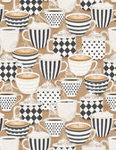Coffee Life by Wilmington Prints - Packed Cups Latte - 1828-82670-219