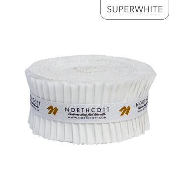Colorworks Premium Solids - Jelly Roll - Superwhite 2.5" Strips x 40pc SCWWT40-10