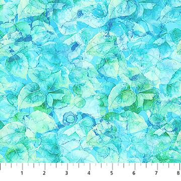 Concerto - Northcott - Green/Turq Packed Leaves - DP27831-74