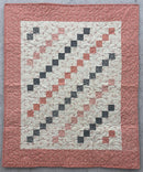Coral & Grey Crib - SAMPLE - FINISHED Flannel 41" x 50"