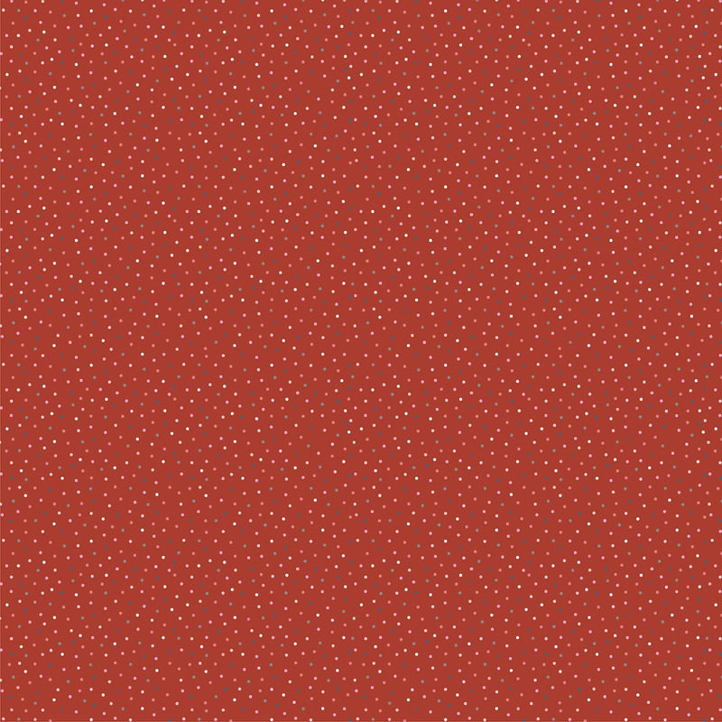 Country Confetti by Poppy Cotton - Speckled Hen Red CC20182