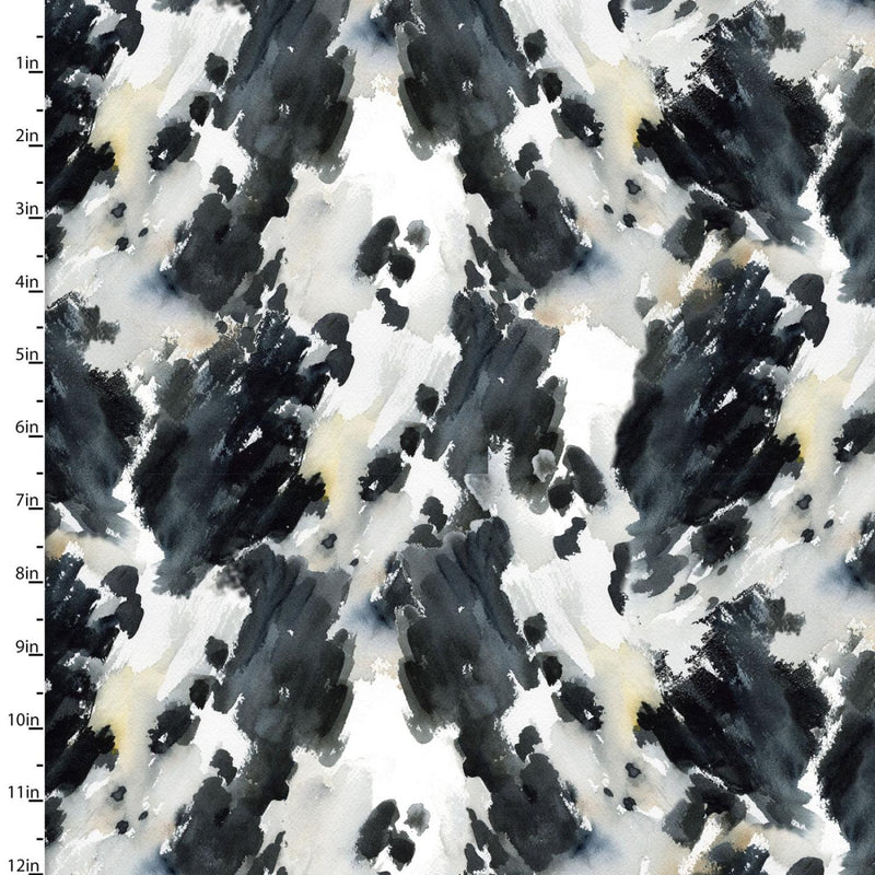 Country Living by John Keeling for 3 Wishes - Cow Print White 21683-WHT