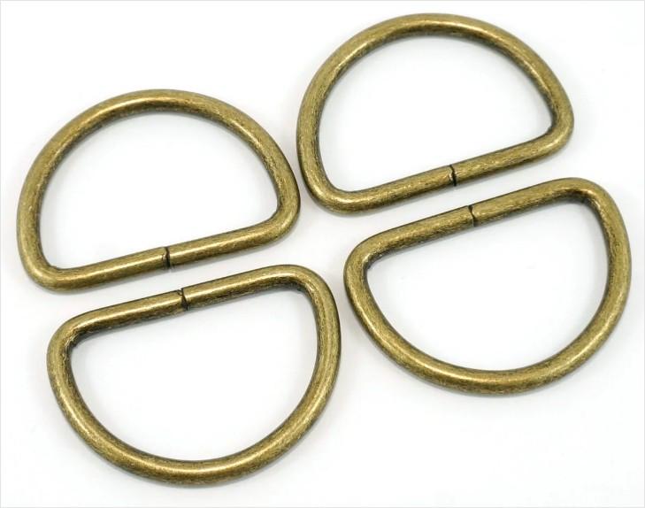 D-Rings 1.5"- 4PACK-  Antique Brass - Emmaline Bags