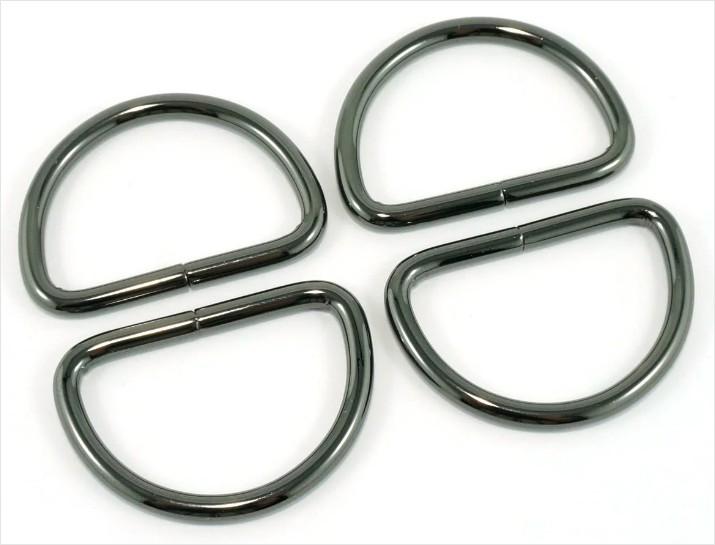 D-Rings 1.5"- 4PACK-  Gunmetal - Emmaline Bags