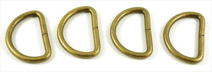 D-Rings 1" by Emmaline Bags - 4PACK Antique Brass - EBDRG-25-AB