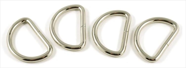 D-Rings 1" by Emmaline Bags - 4PACK Nickel  - EBDRG-25-NL
