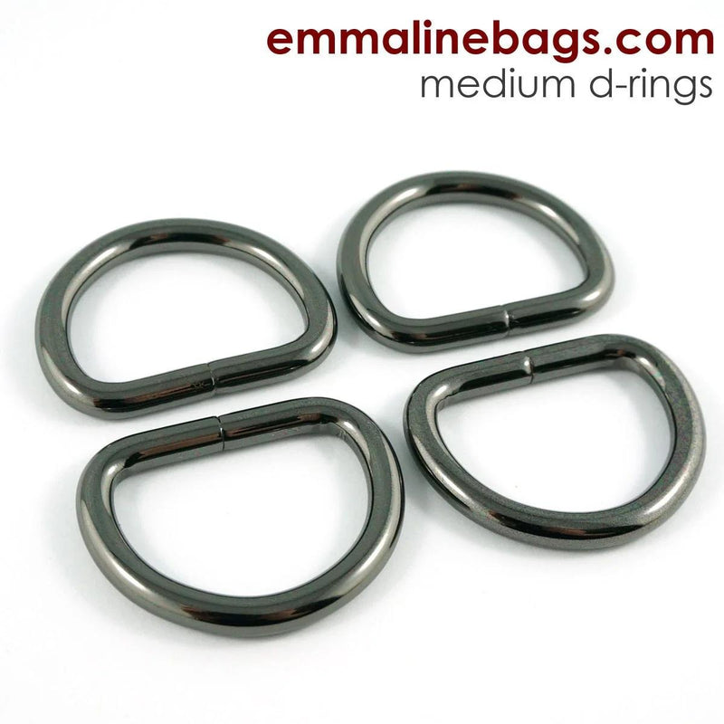 D Ring 1" (4pc) Gunmetal Emmaline Bags EBDRG-25-GM