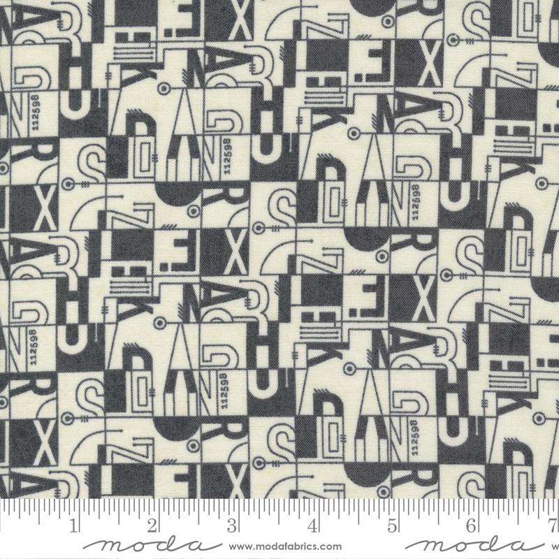 Date Night by Basicgrey for Moda - Text Block Black 530716-13