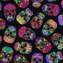Day Of The Dead by Timeless Treasures - Sugar Skulls FUN-CD-3604-BLACK