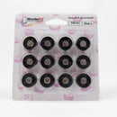 DecoBob Prewound Bobbins Cottonized Polyester Size L 80wt Black (12 bobbins) DB101