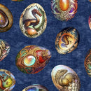 Dragon Fyre by QT Fabrics - Dragon Eggs on Blue 29930-W