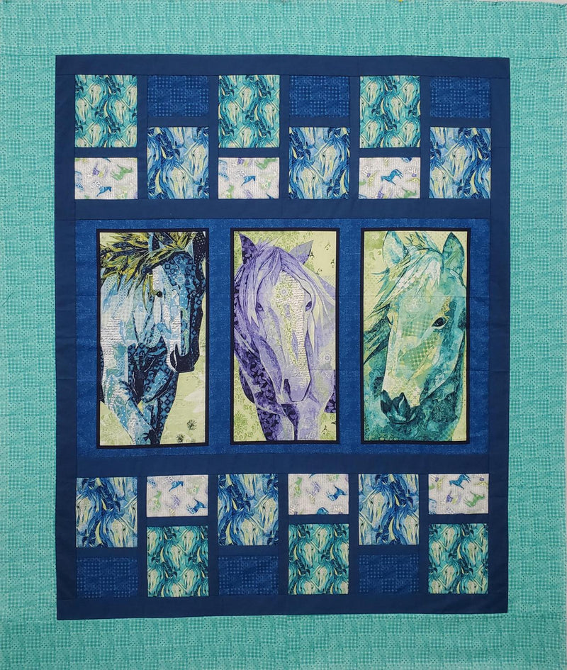 Dream Horses - SAMPLE - Pieced Top 56" x 67" (incl binding)
