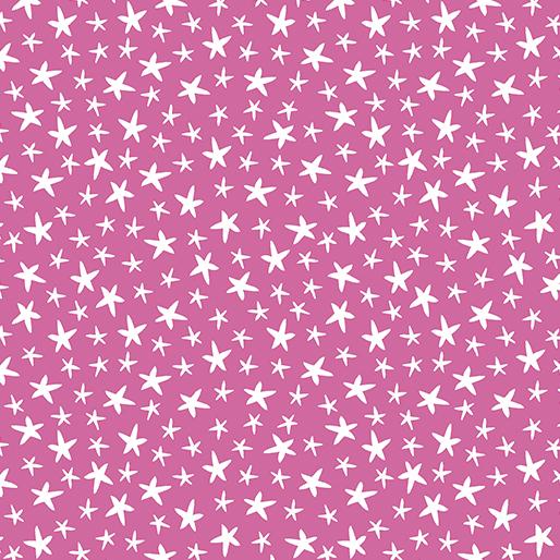 Dreamers by Benartex - Stars White on Pink Pearlescent 13413P-21