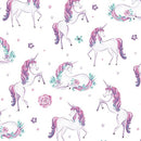 Dreamers by Benartex - Unicorn on White Pearlescent 13410P-09