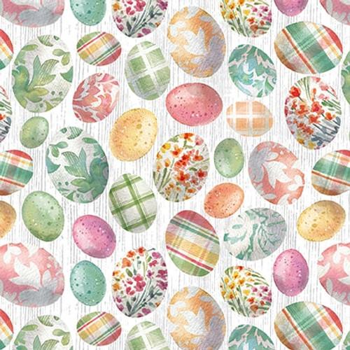 Easter Wishes - Blank Quilting - White Easter Eggs - 3790-01