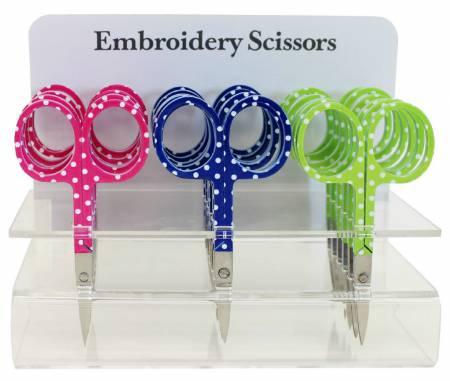 Embroidery Scissors White Dots on Color Handle - 3.5" - 6340-18