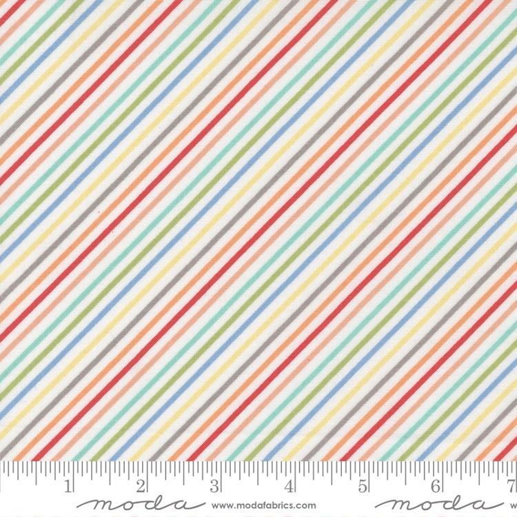 Emma by Sherri & Chelsi for Moda - Multi Stripes on Porcelain 37636-11