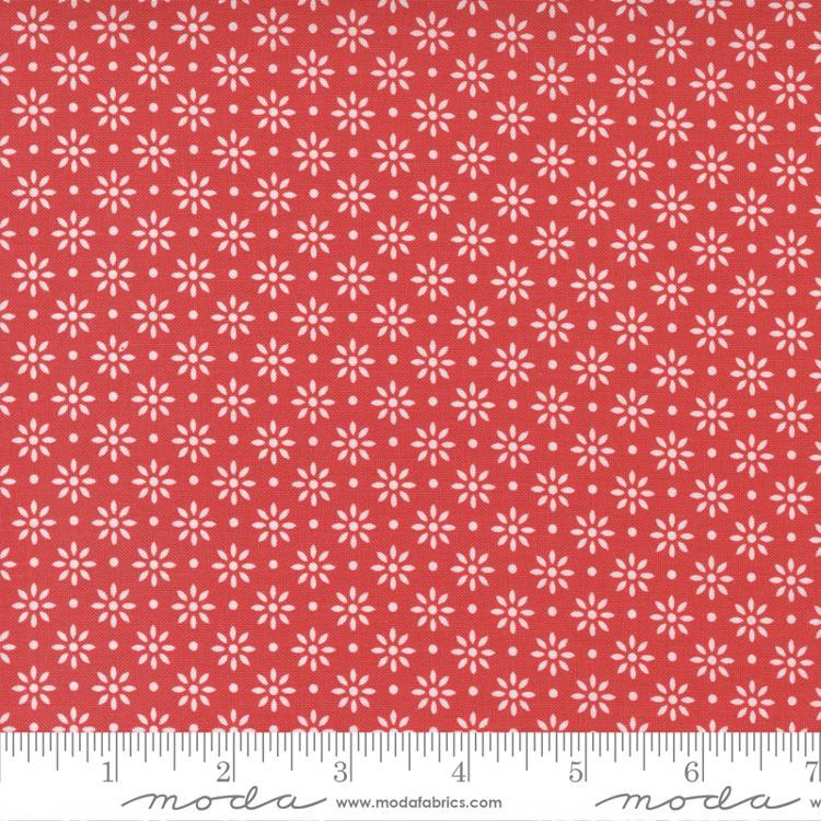 Emma by Sherri & Chelsi for Moda - White Flowers on Red 37634-13