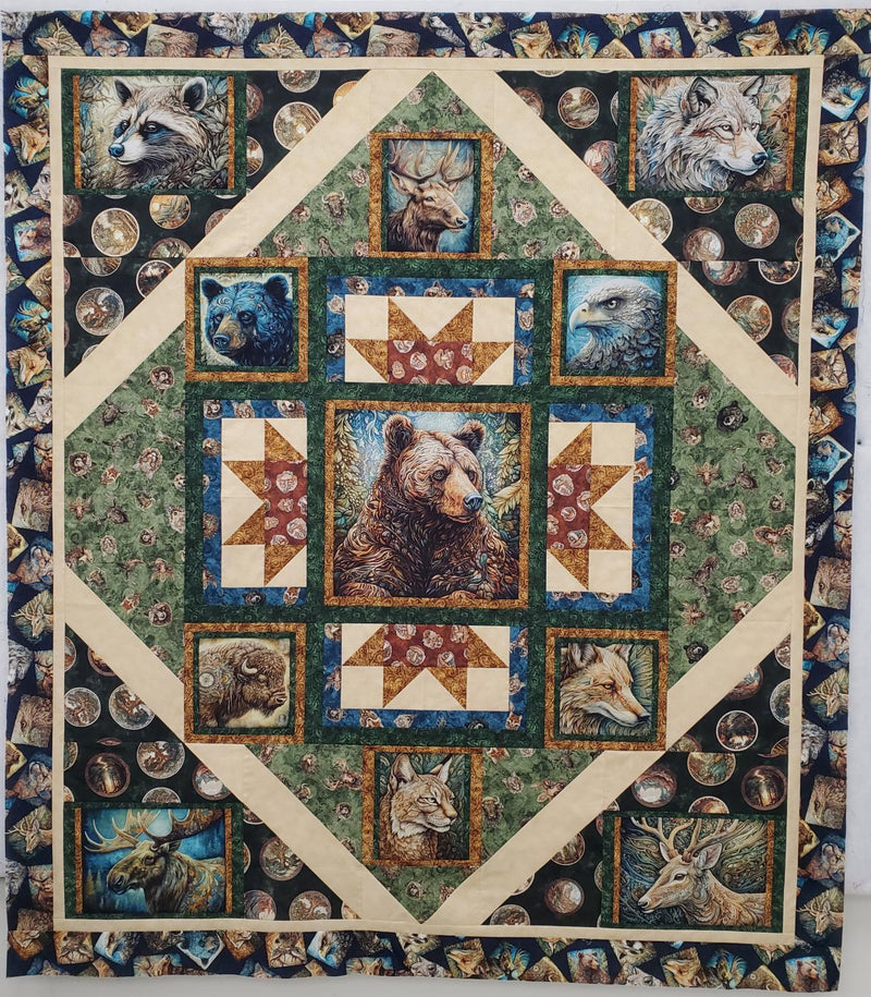 Enchanted Forest SAMPLE - Pieced Top 69" x 79" (incl binding)