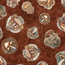 Enchanted Forest by QT Fabrics - Mushroom Toss Rust 2600-30470-T