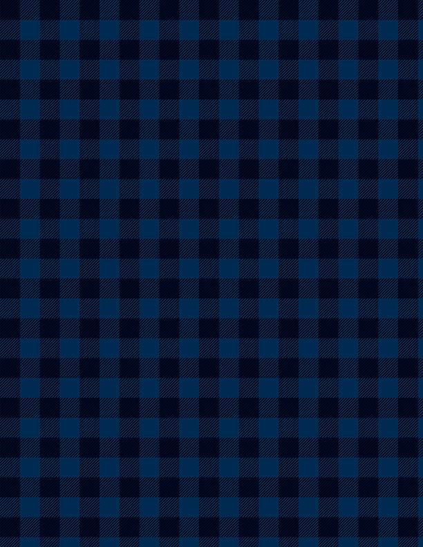 Essentials - Buffalo Check by Wilmington - Blue on Black 1817-39148-449