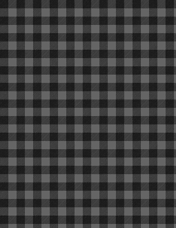 Essentials - Buffalo Check by Wilmington - Grey on Black 1817-39148-999