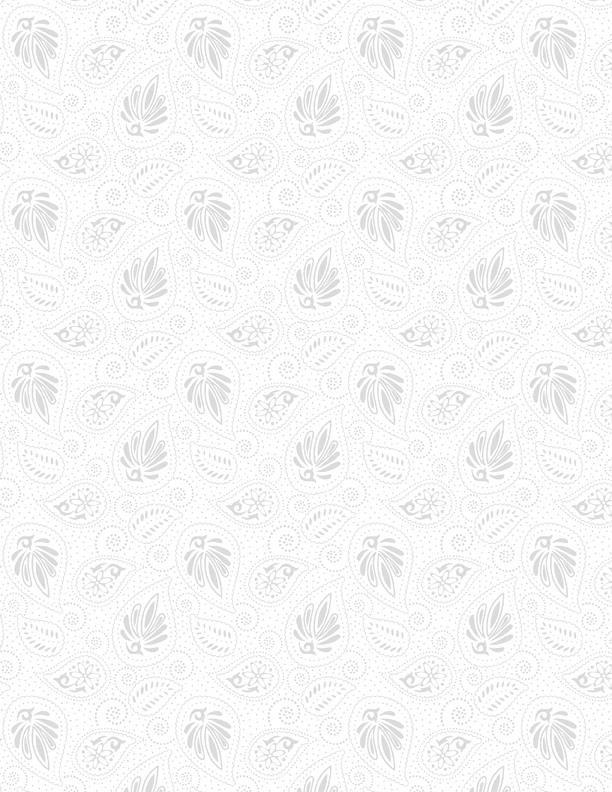 Essentials Cotton Clouds by Willmington - Paisley White 39138-100