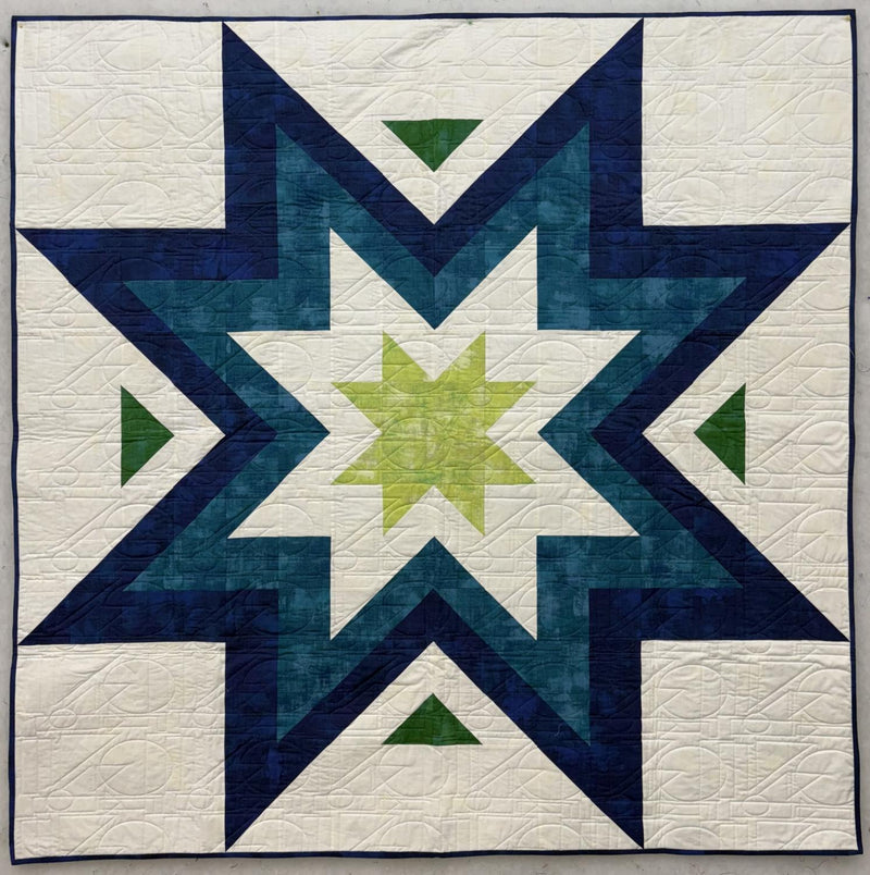 Expanding Stars - SAMPLE - FINISHED Quilted & Bound 64" x 64"