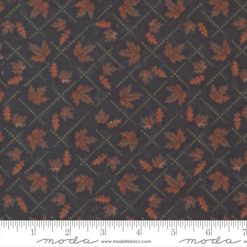 Fall Melody FLANNEL by Moda - Diamond Leaves Black 6903F-18