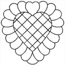 Feathered Heart Block 6" Stencil - QCI0376