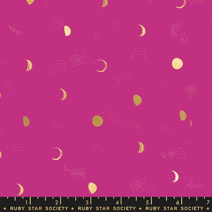 Firefly by Ruby Star Society for Moda - Moon Phases on Pink 2073M-12