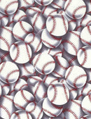 Fitness Fanatic - Packed Baseballs - Timeless Treasures - SPORT-CD2159 White