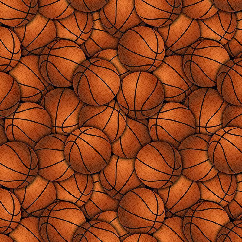 Fitness Fanatic - Packed Basketball - Timeless Treasures GAIL-CD3019 Orange