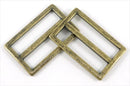 Flat Strap Sliders - 1.5"- 4 Pack - Antique Brass - Emmaline - SLDFLAT38MM-AB/4