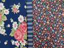 Floral Stripe Pillowcase KIT - Fabric for body, band & cuff with pattern