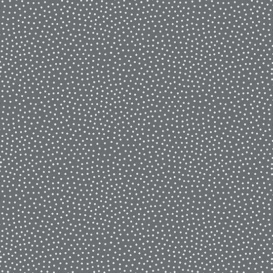 Freckle Dot by Andover - White Dot on Grey - A9436-C