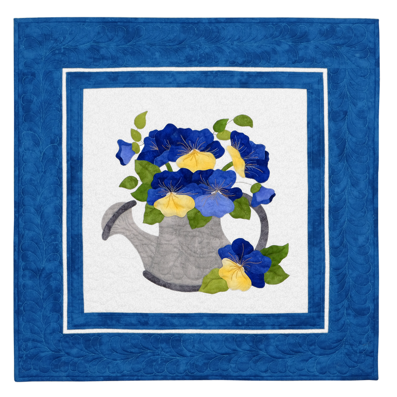 Garden Pansy Wall Quilt PATTERN by Quilter's Bouquet (25.5" x 25.5")