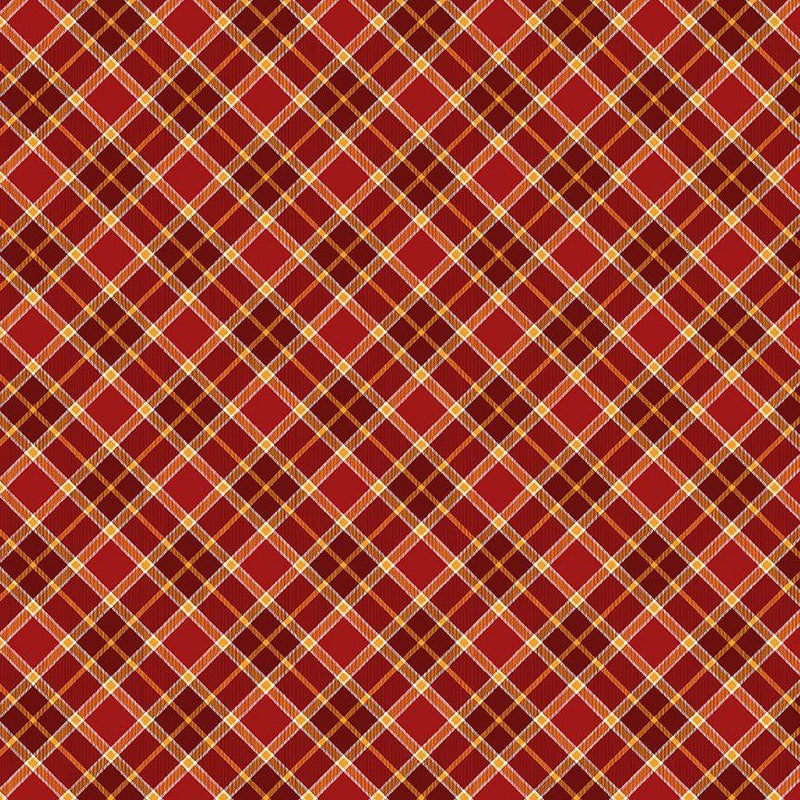 Gather With A Grateful Heart - Timeless Treasures - Bias Plaid CD3522-Cranberry