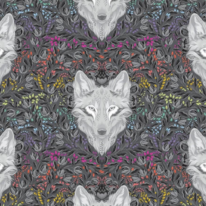 Graywork by Tula Pink - Wolf of Pink Street PWTP256.CARBON