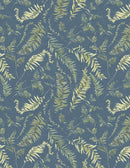 Green Fields by Wilmington - Ferns All Over Blue 17803-477