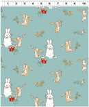 Guess How Much I Love You 2026 by Clothworks - Bunny Scenes - Teal Y4819-104