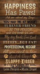 Happiness Has Paws - PANEL by Timeless Treasures - 24"x42" CD3316-BROWN