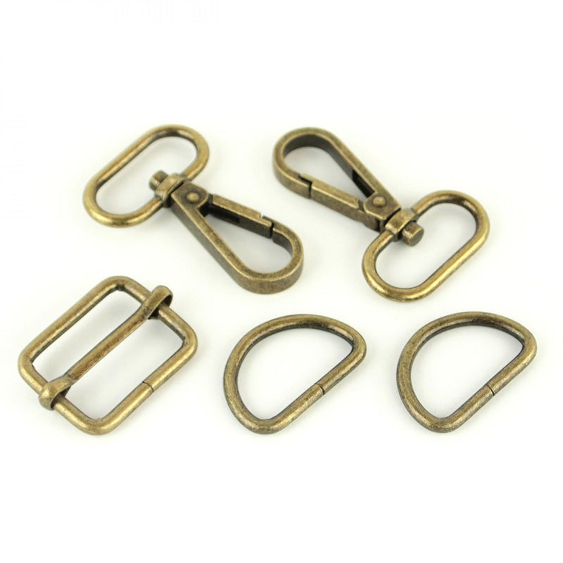Hardware Kit - Strap Kit 1" Antique Brass - Emmaline Bags - EBKIT-510-AB