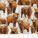 Highland Home - Northcott - Beige Highland Cows DP28690-12