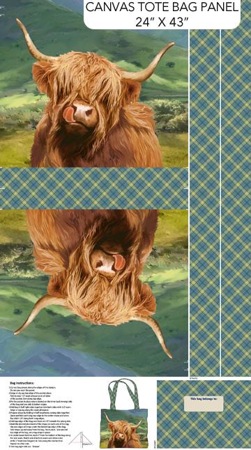 Highland Home CANVAS TOTE PANEL - Northcott - 24"x43" - C28696-76