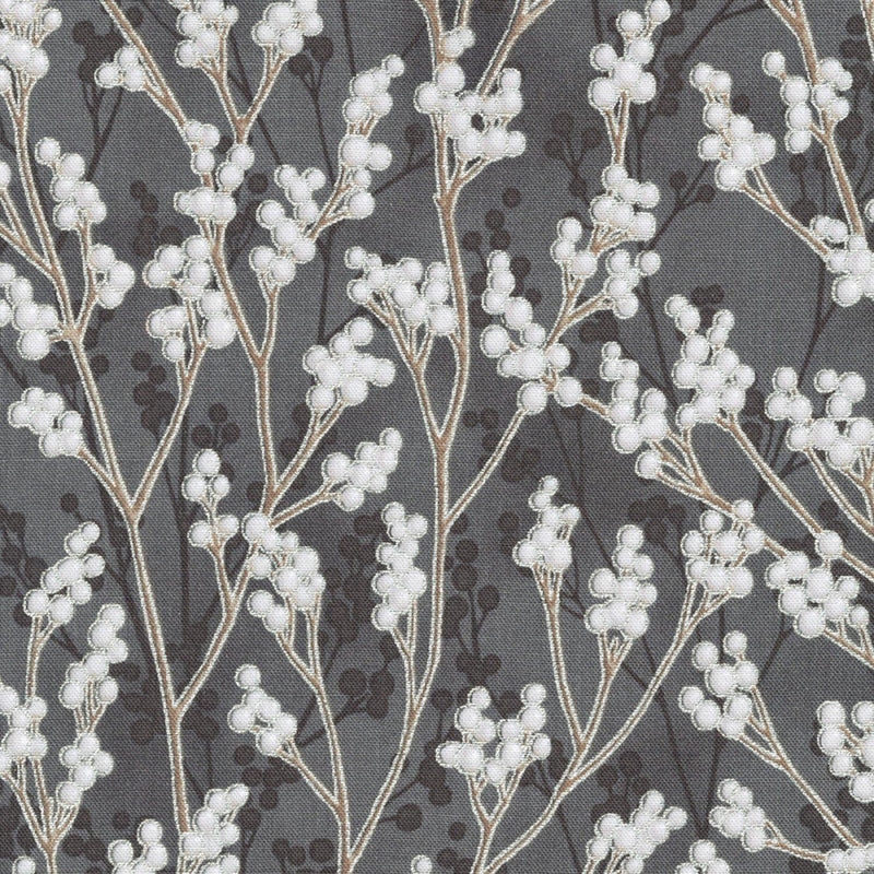 Holiday Flourish by Kaufman - Graphite SRKM-22291-305